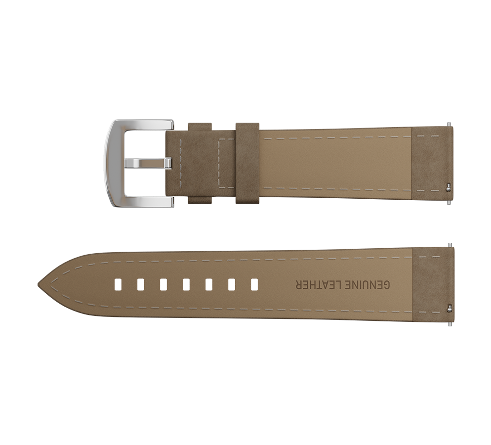Light beige nubuck genuine leather strap, quick-change system, military buckle