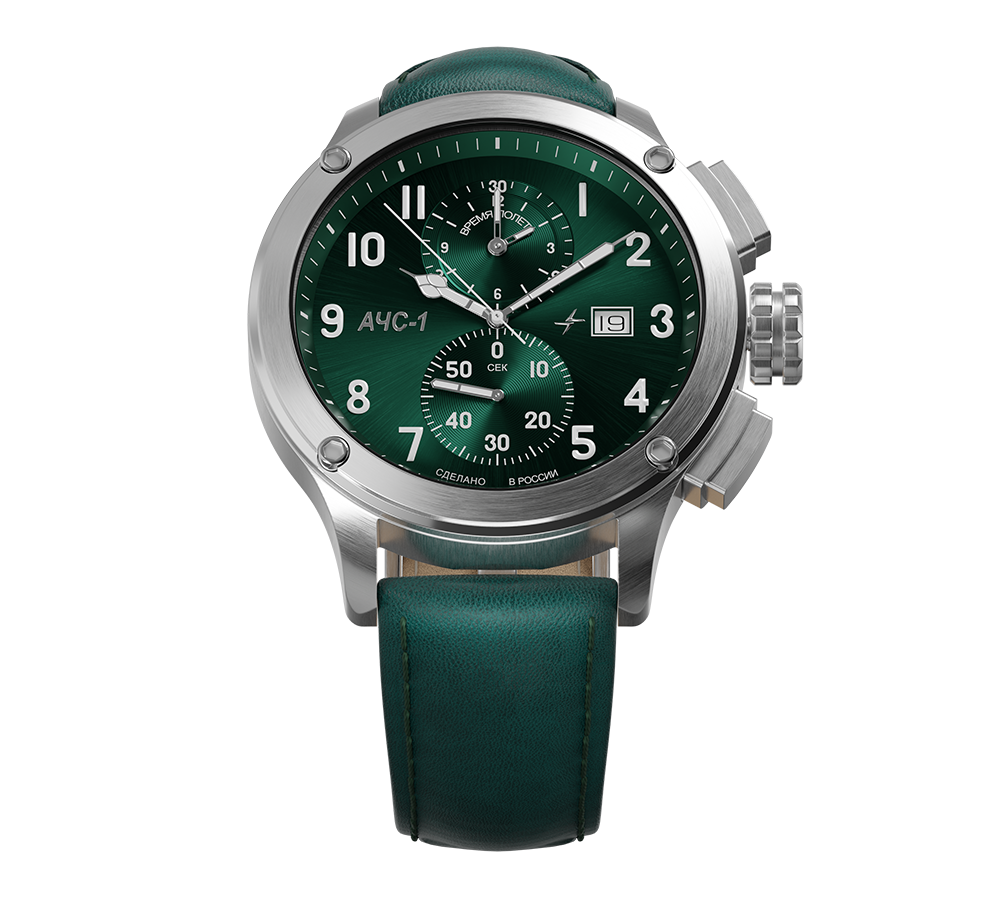 AChS-1 3520.D 44 mm quartz chronograph green matt