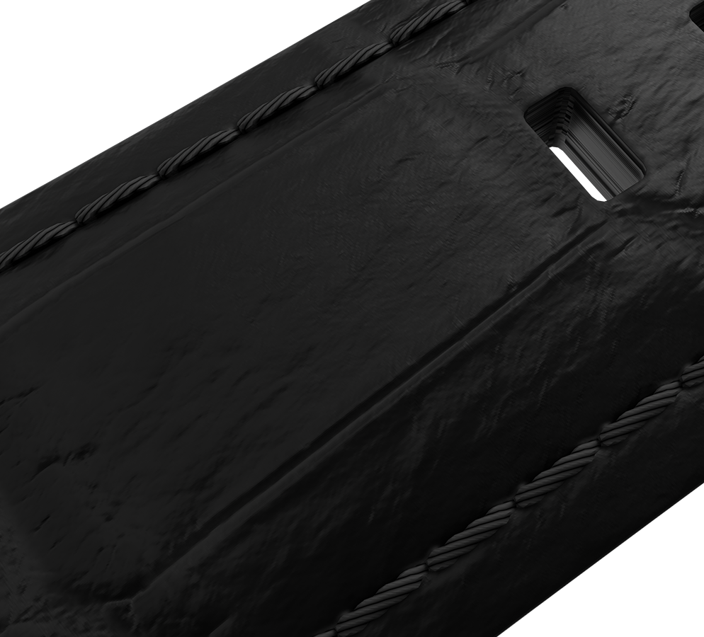 Embossed genuine leather, black, buckle clasp