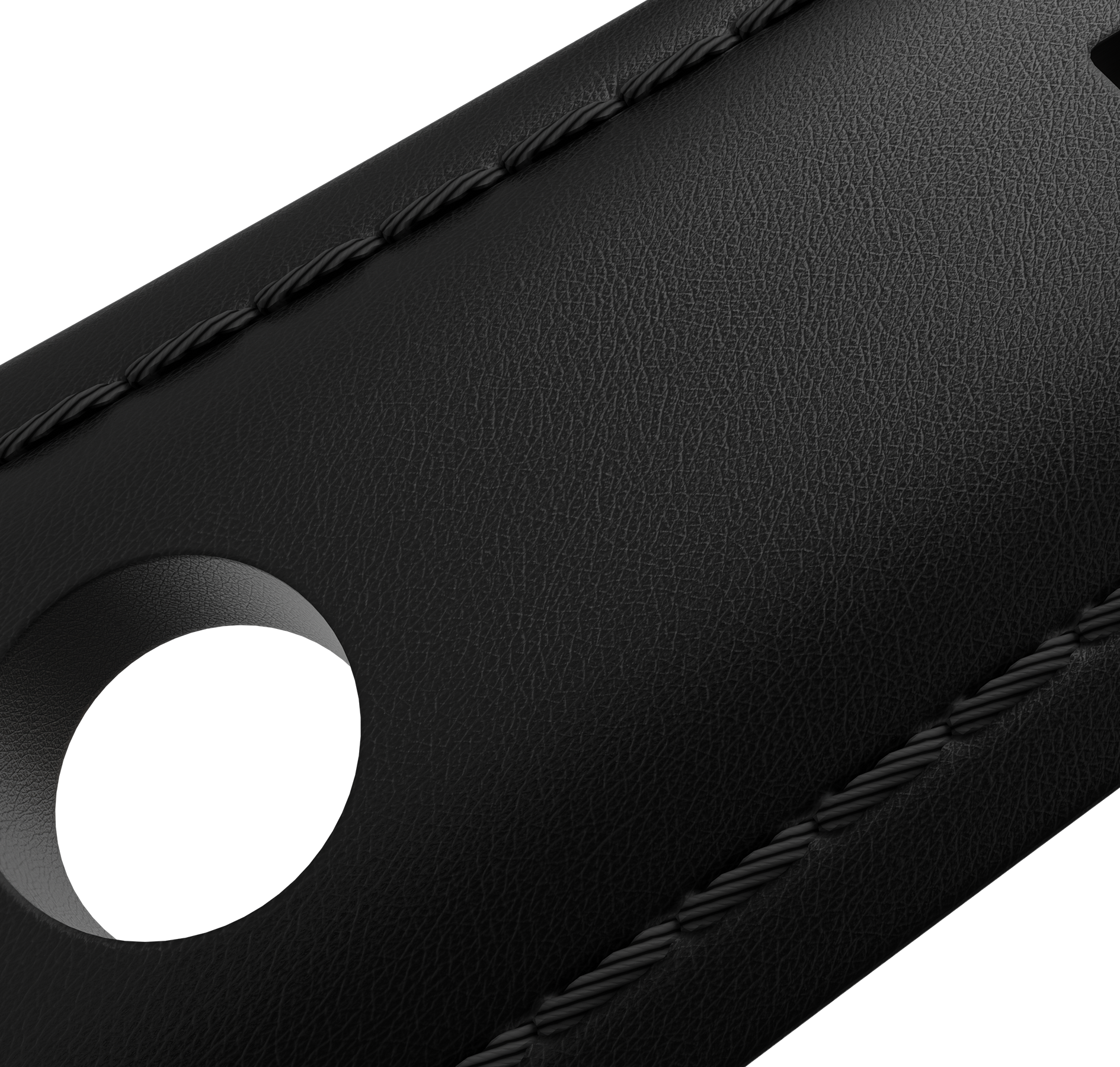 Genuine leather, black, buckle clasp