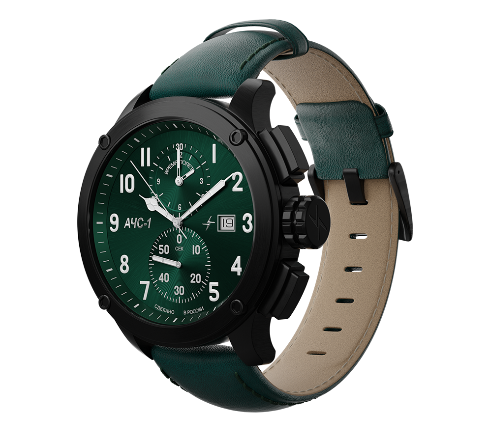 AChS-1 3520.D 44 mm quartz chronograph green matt