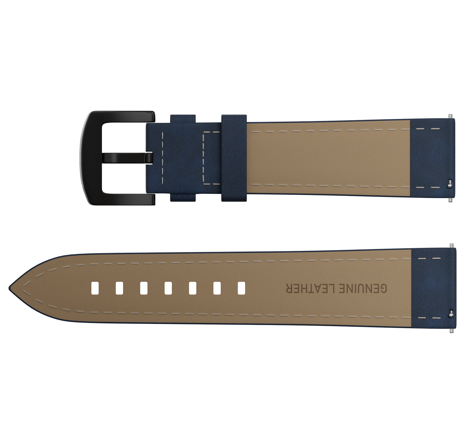 Blue nubuck genuine leather strap, quick-change system, military buckle