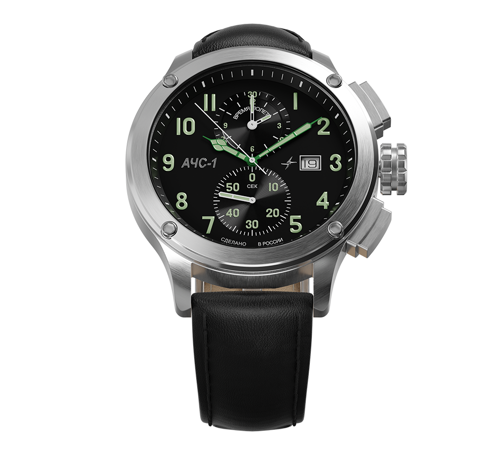 AChS-1 3520.D 44 mm quartz chronograph steel matt