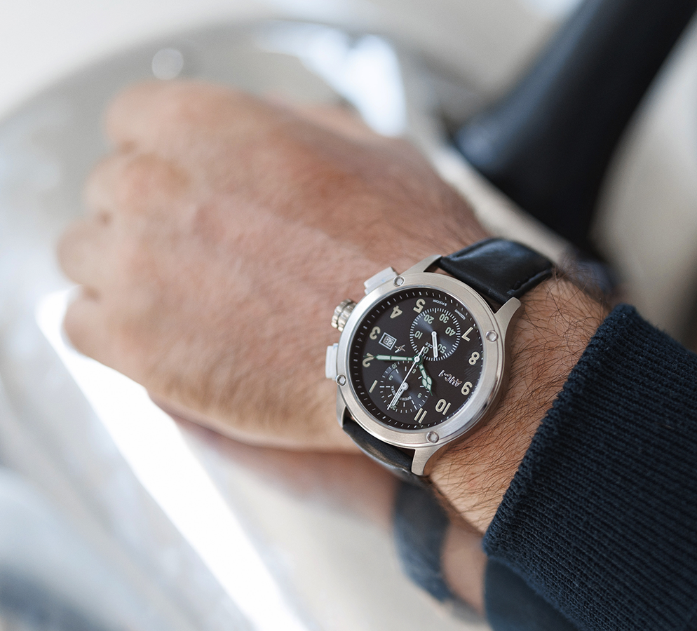 AChS-1 3520.D 44 mm quartz chronograph steel matt
