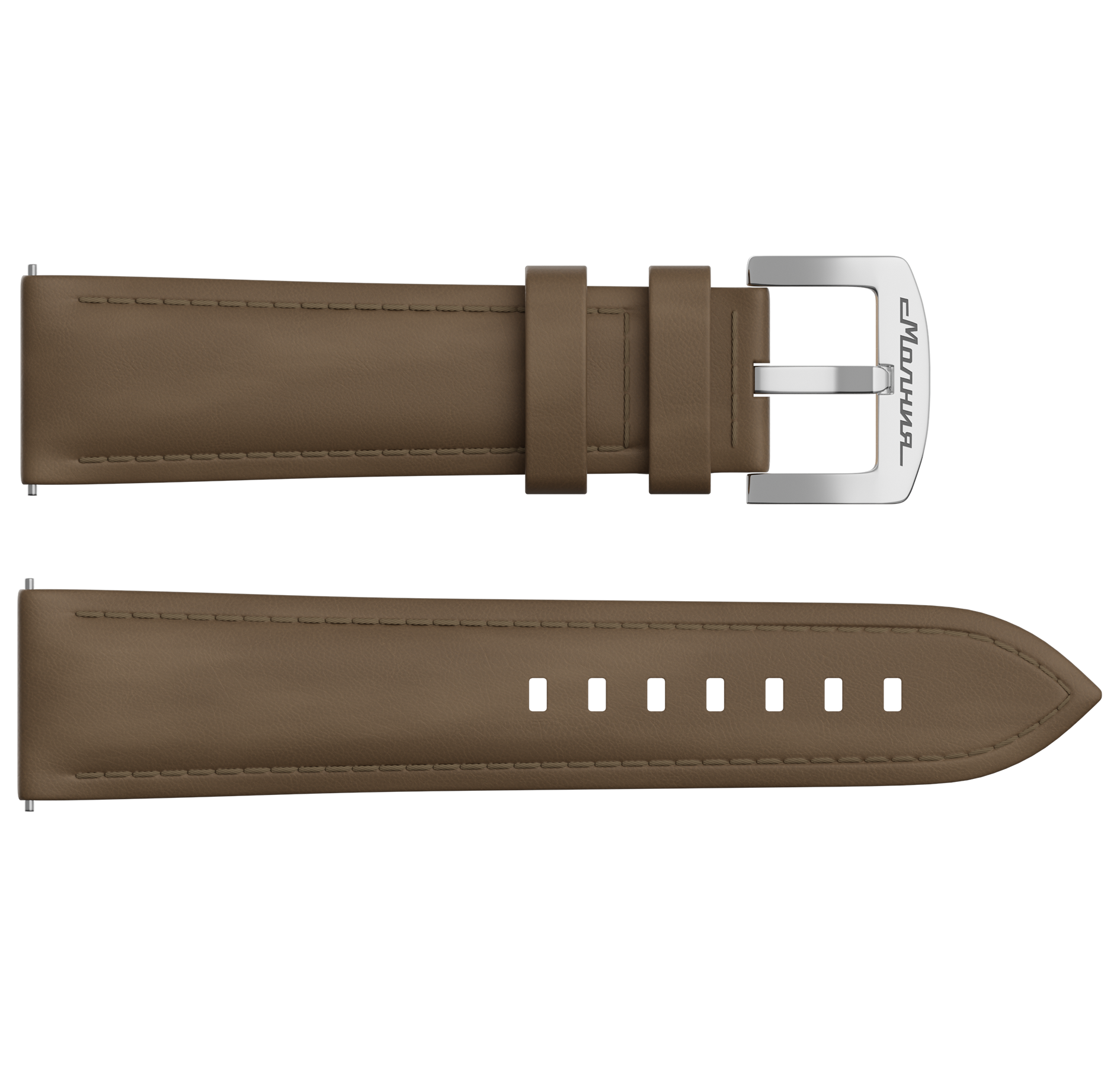Light beige nubuck genuine leather strap, 24 mm, quick-change system, buckle clasp