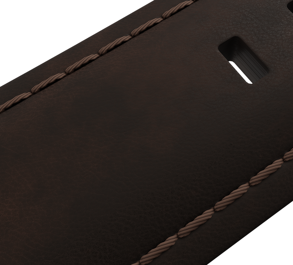 Dark brown nubuck genuine leather strap with quick-change system, buckle clasp