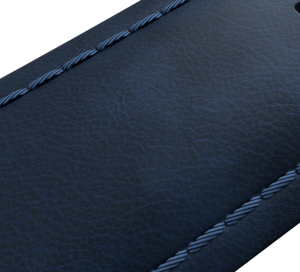 Blue nubuck genuine leather strap, 24 mm, quick-change system, buckle clasp