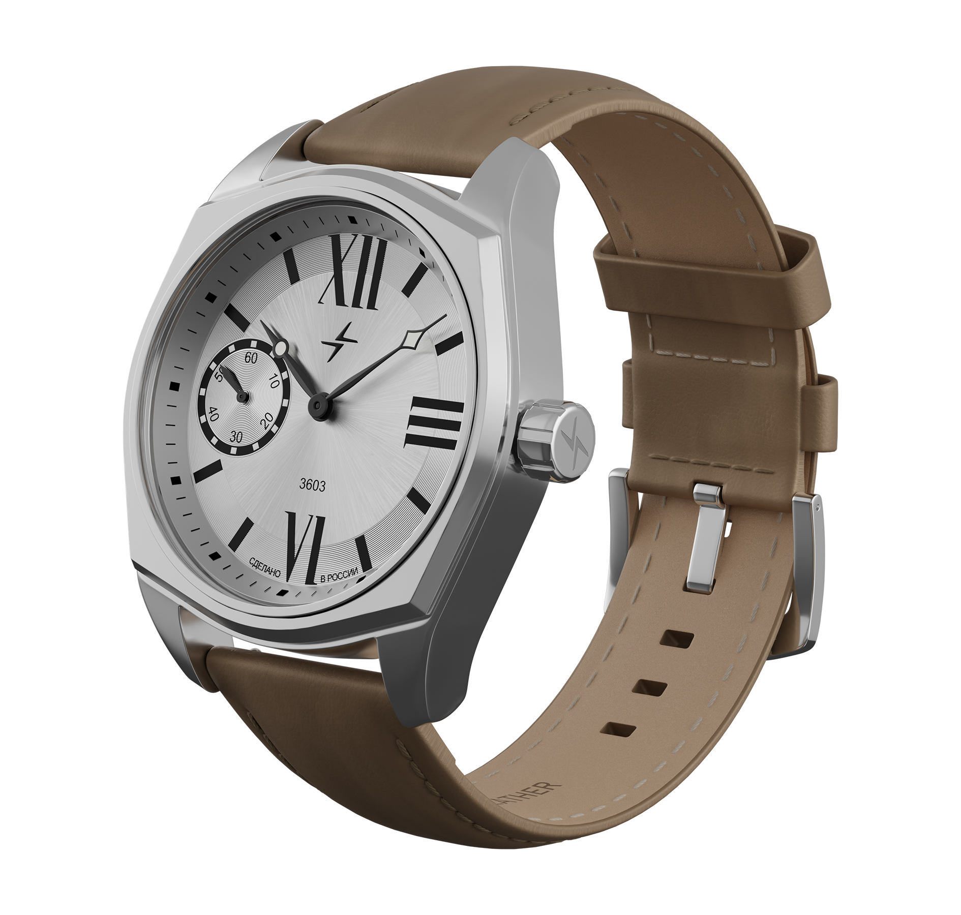 Light beige nubuck genuine leather strap, 24 mm, quick-change system, buckle clasp