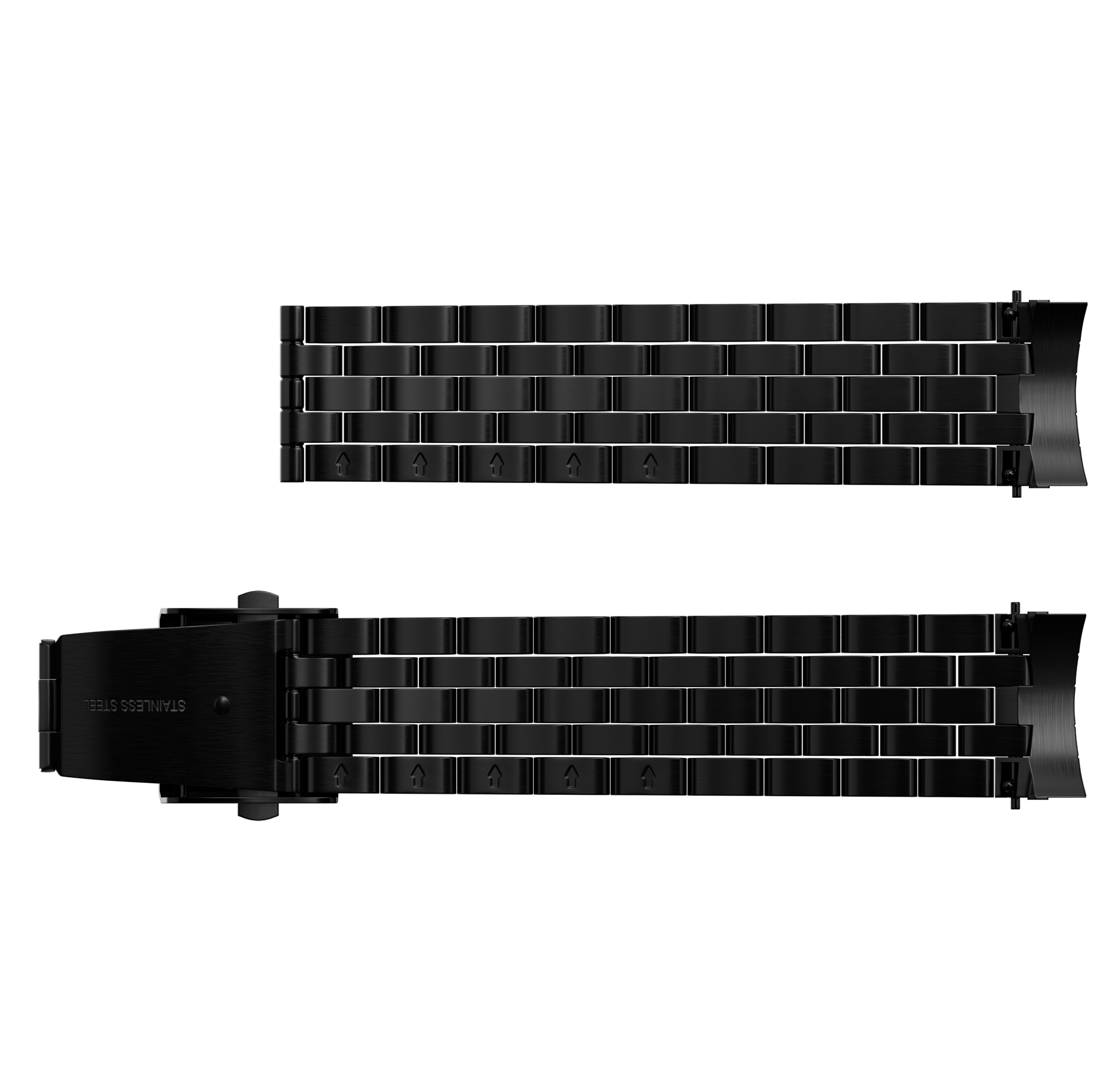 Black stainless steel bracelet with end link