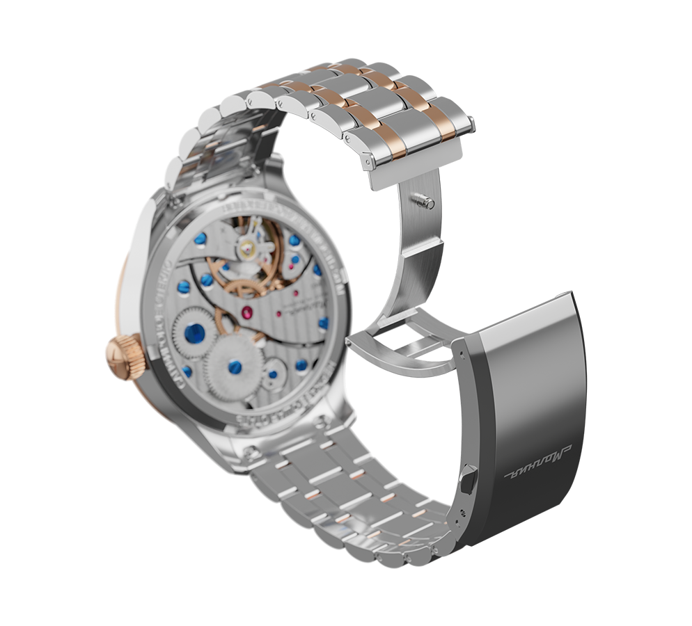 Pulsera de acero Debut con PVD chapado en oro, 20 mm