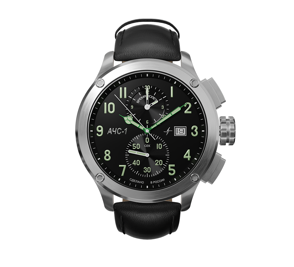 AChS-1 3520.D 44 mm quartz chronograph steel matt