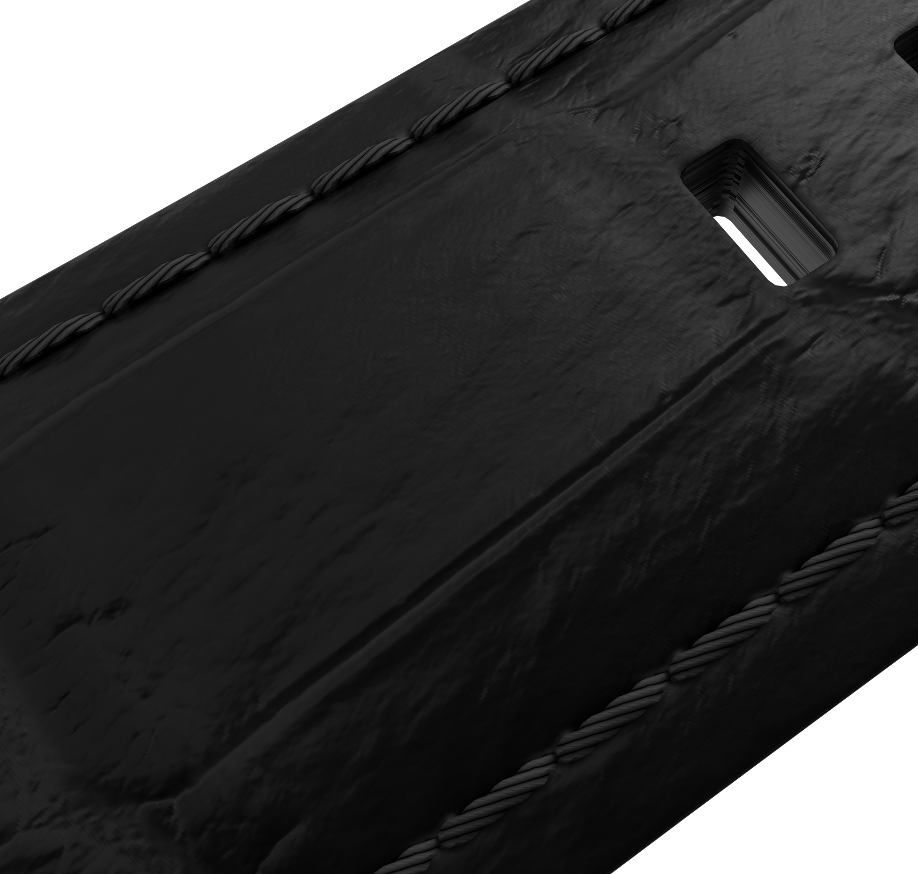 Embossed genuine leather, black, buckle clasp