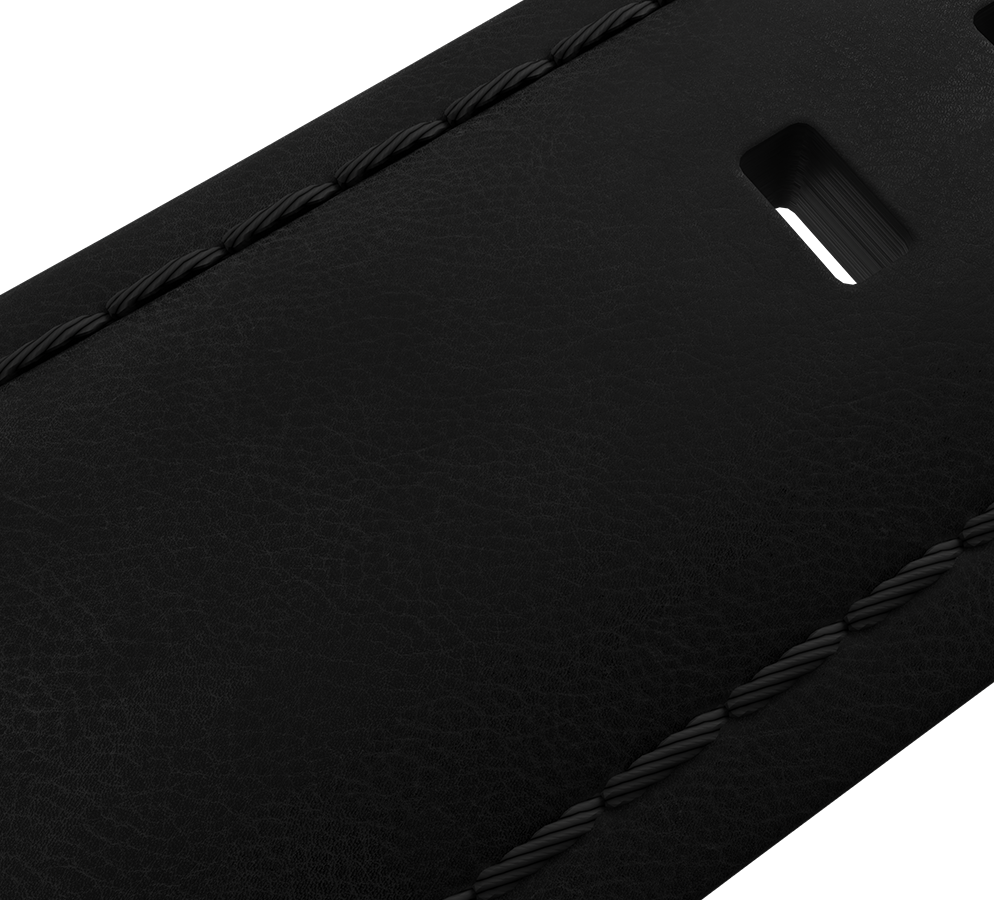 Black nubuck genuine leather strap with quick-change system, buckle clasp