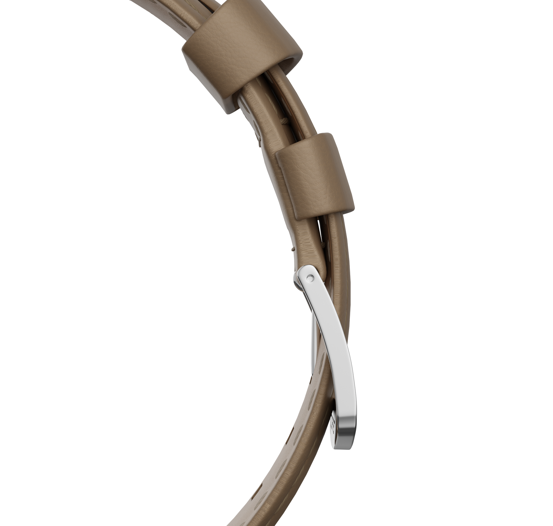 Light beige nubuck genuine leather strap, 24 mm, quick-change system, buckle clasp