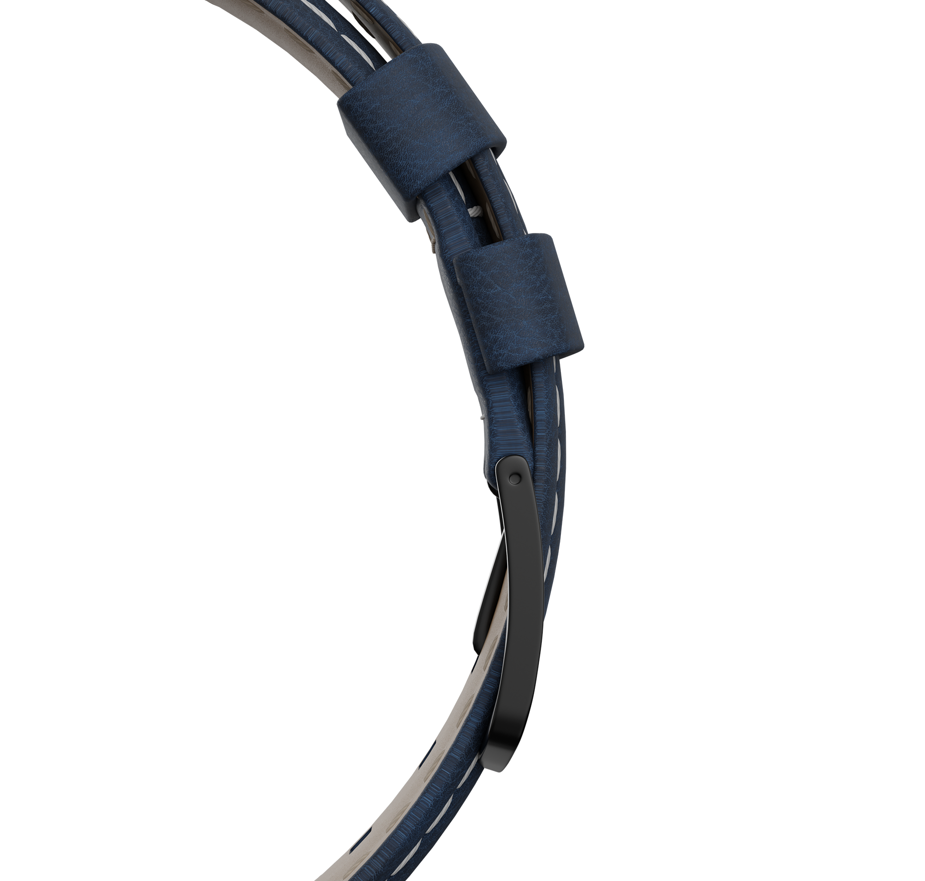 Blue nubuck genuine leather strap, quick-change system, military buckle