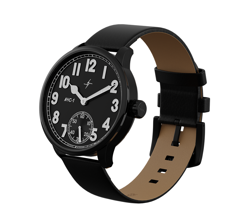 Smooth genuine leather, black, 20 mm, buckle clasp