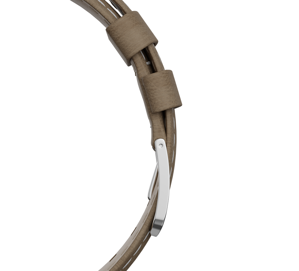 Light beige nubuck genuine leather strap, quick-change system, military buckle