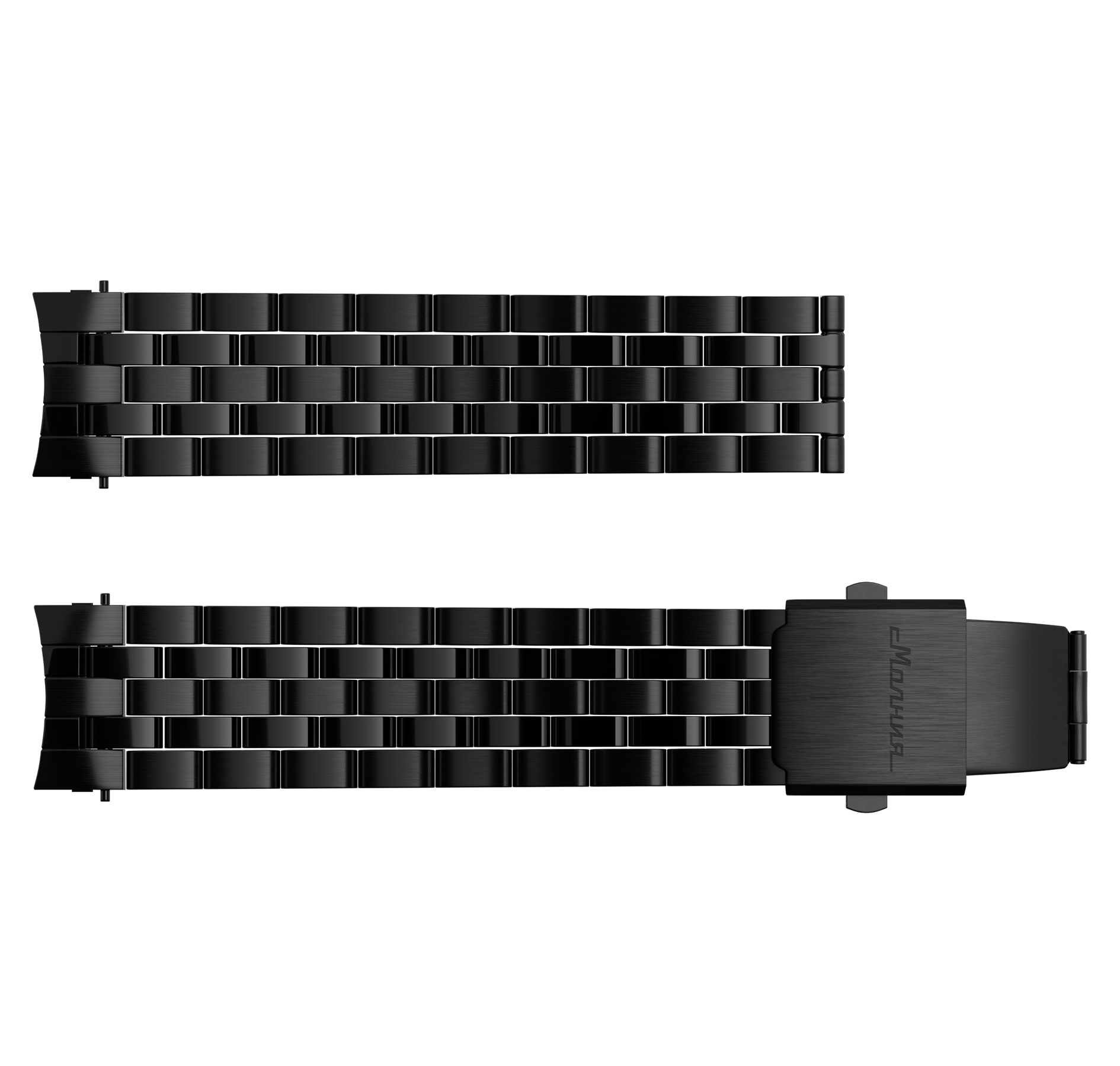 Black stainless steel bracelet with end link