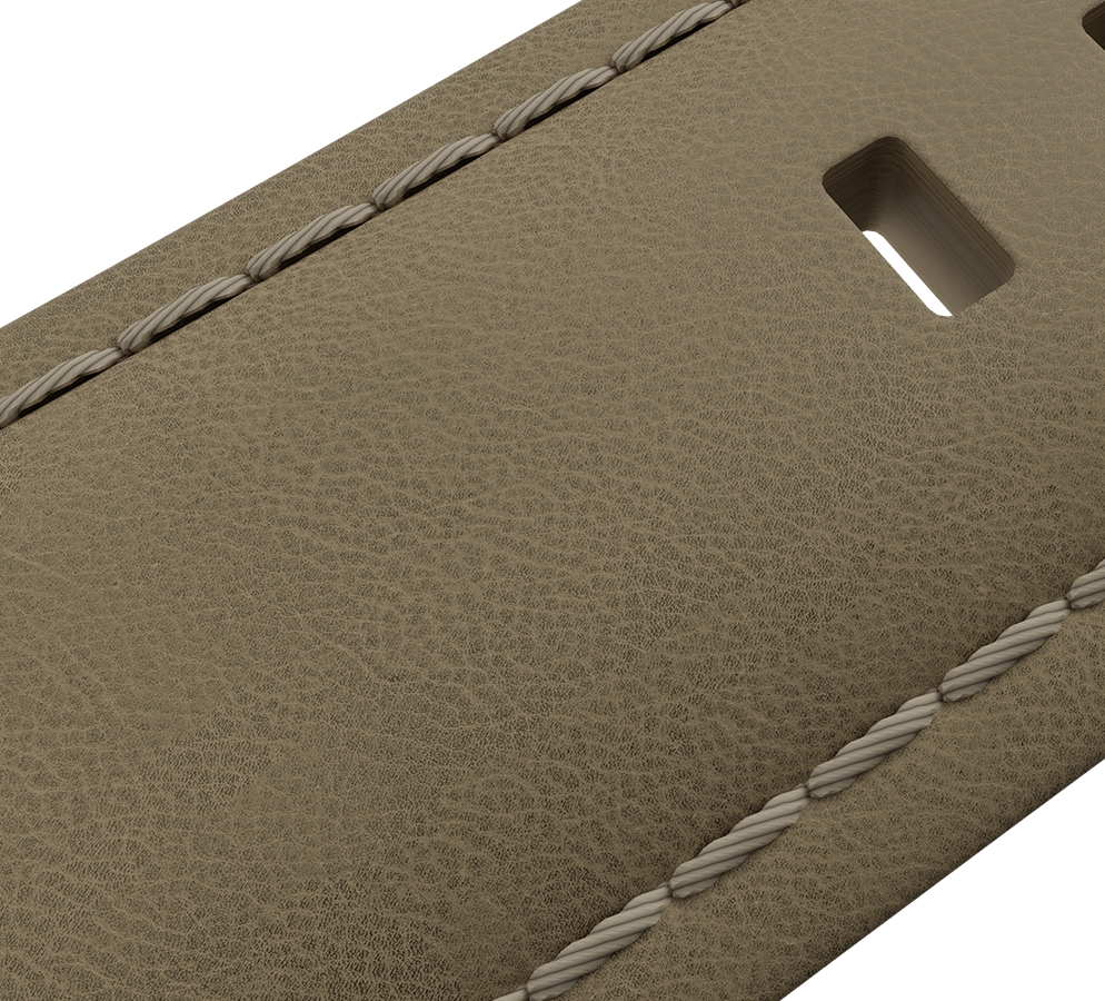 Beige nubuck genuine leather strap with quick-change system, buckle clasp