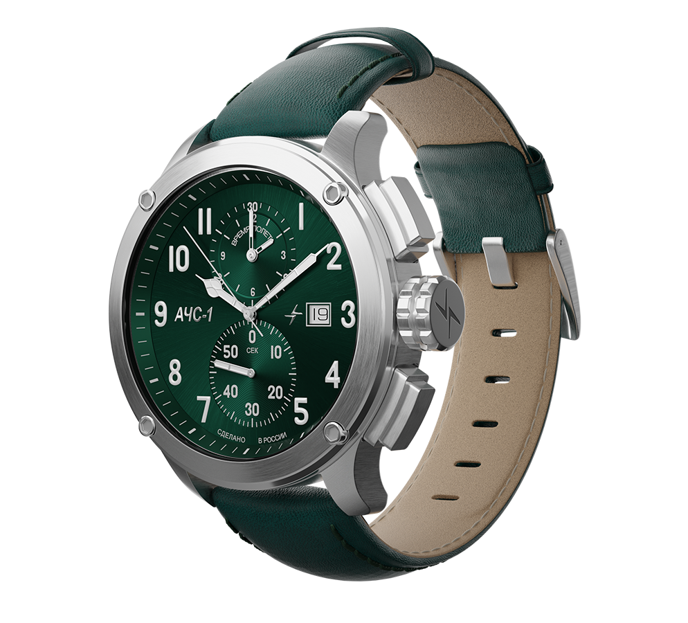AChS-1 3520.D 44 mm quartz chronograph green matt