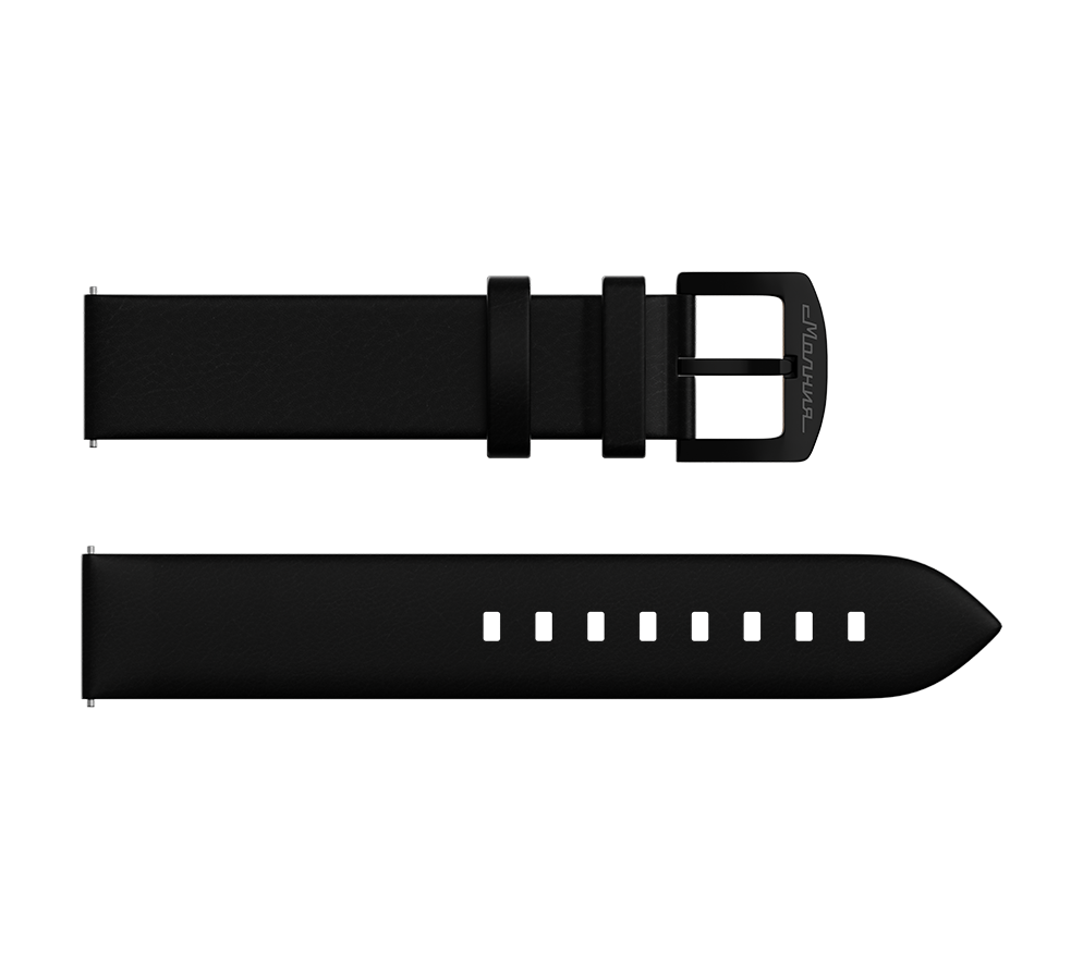 Genuine leather, black, quick change system, military style.