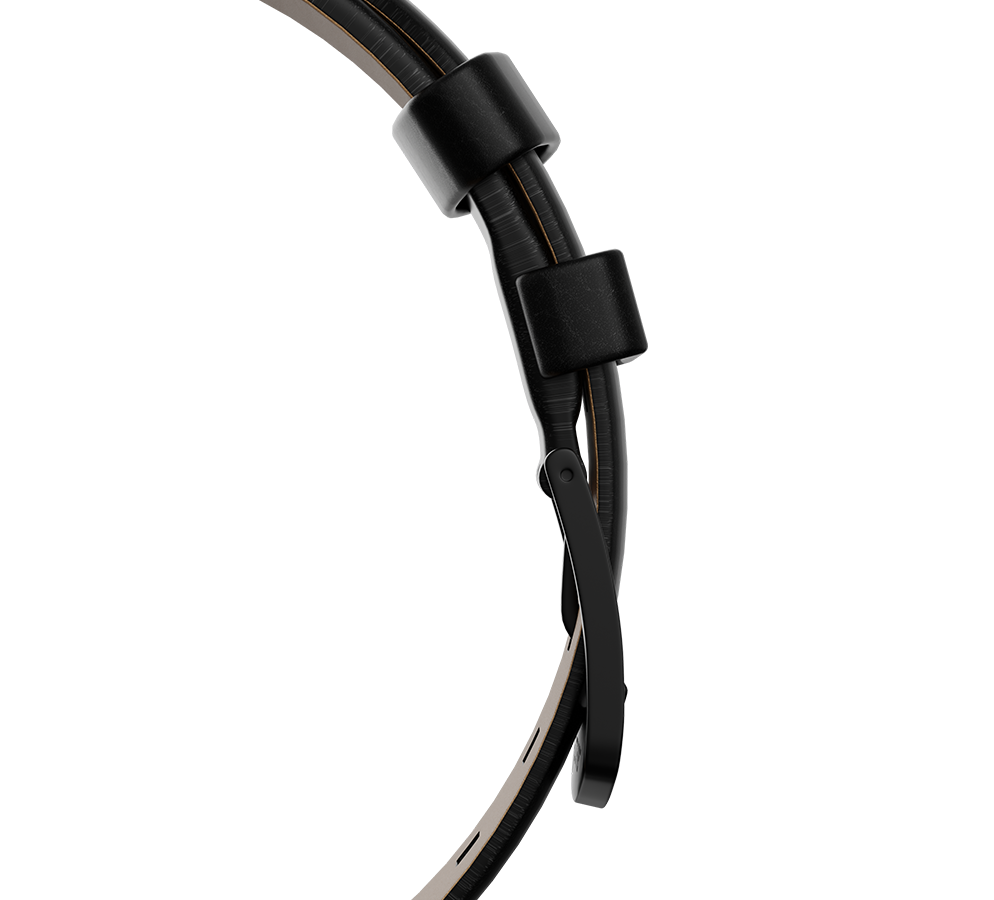 Smooth genuine leather, black, 20 mm, buckle clasp