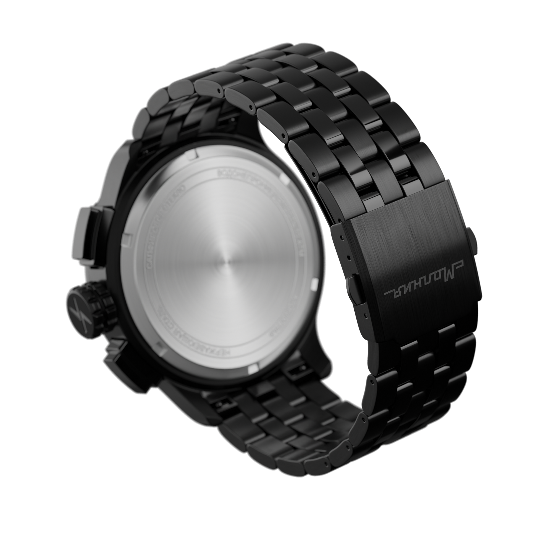 Black stainless steel bracelet with end link