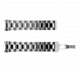 Pearl Bracelet 18 mm stainless steel, large links, "steel" color (1)