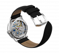 Black nubuck genuine leather strap with quick-change system, buckle clasp (1)