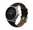 Dark brown nubuck genuine leather strap with quick-change system, buckle clasp (1)