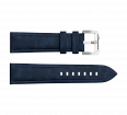 Blue nubuck genuine leather strap, 24 mm, quick-change system, buckle clasp (1)