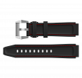 Hyron Silicone Strap  black with red stitching (1)