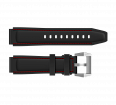 Hyron Silicone Strap  black with red stitching (1)