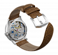 Embossed genuine leather, beige, buckle clasp (1)