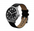 Smooth genuine leather, black, 20 mm, buckle clasp (1)