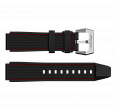 Hyron Silicone Strap  black with red stitching (1)