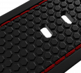 Hyron Silicone Strap  black with red stitching (1)