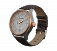 Brown embossed genuine leather strap, pin buckle, 20 mm (1)