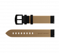 Smooth genuine leather, black, 20 mm, buckle clasp (1)