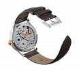 Brown embossed genuine leather strap, pin buckle, 20 mm (1)