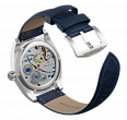 Blue nubuck genuine leather strap, 24 mm, quick-change system, buckle clasp (1)