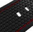 Hyron Silicone Strap  black with red stitching (1)