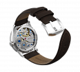 Dark brown nubuck genuine leather strap with quick-change system, buckle clasp (1)